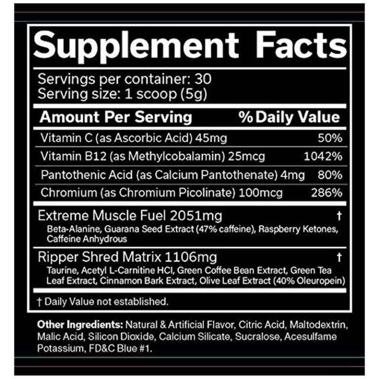 The Ripper Fat Burner Supplement, By Cobra Labs, USA 30 Servings