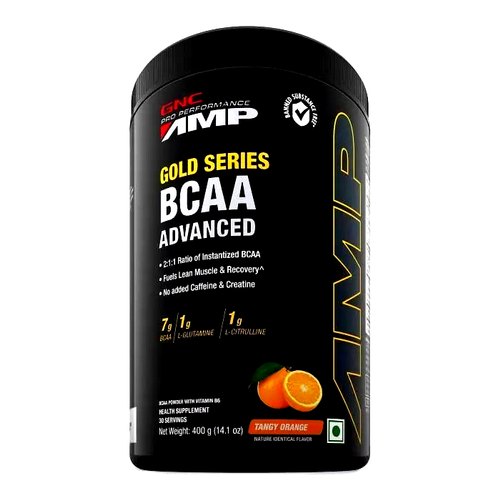 GNC Amp Gold Series BCAA Advanced 400 gm (TANGY ORANGE) Team Forever